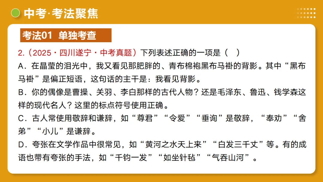 2026年中考复习第03讲《句子:病句、修辞、单复句》讲练测 第42张