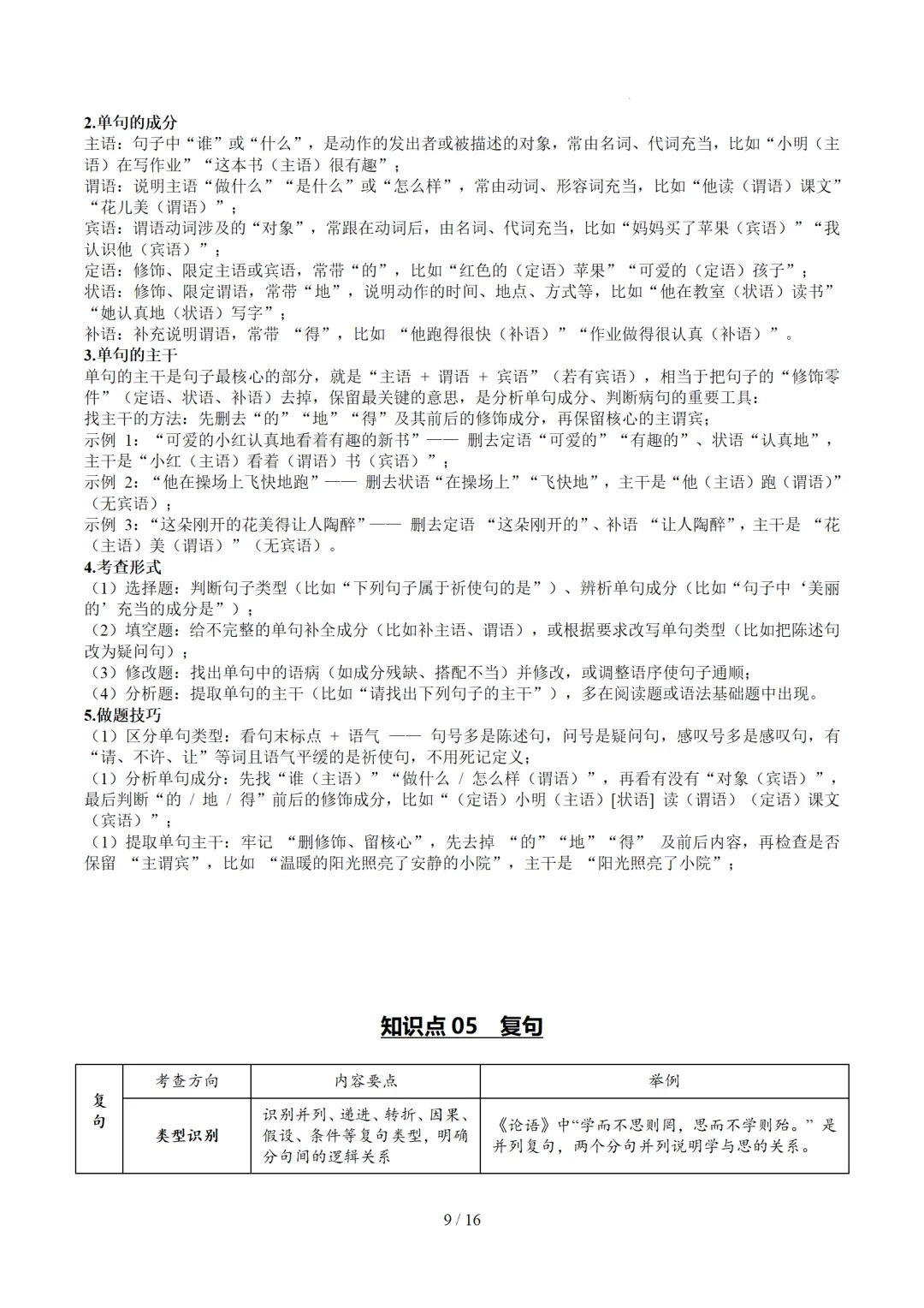 2026年中考复习第03讲《句子:病句、修辞、单复句》讲练测 第71张