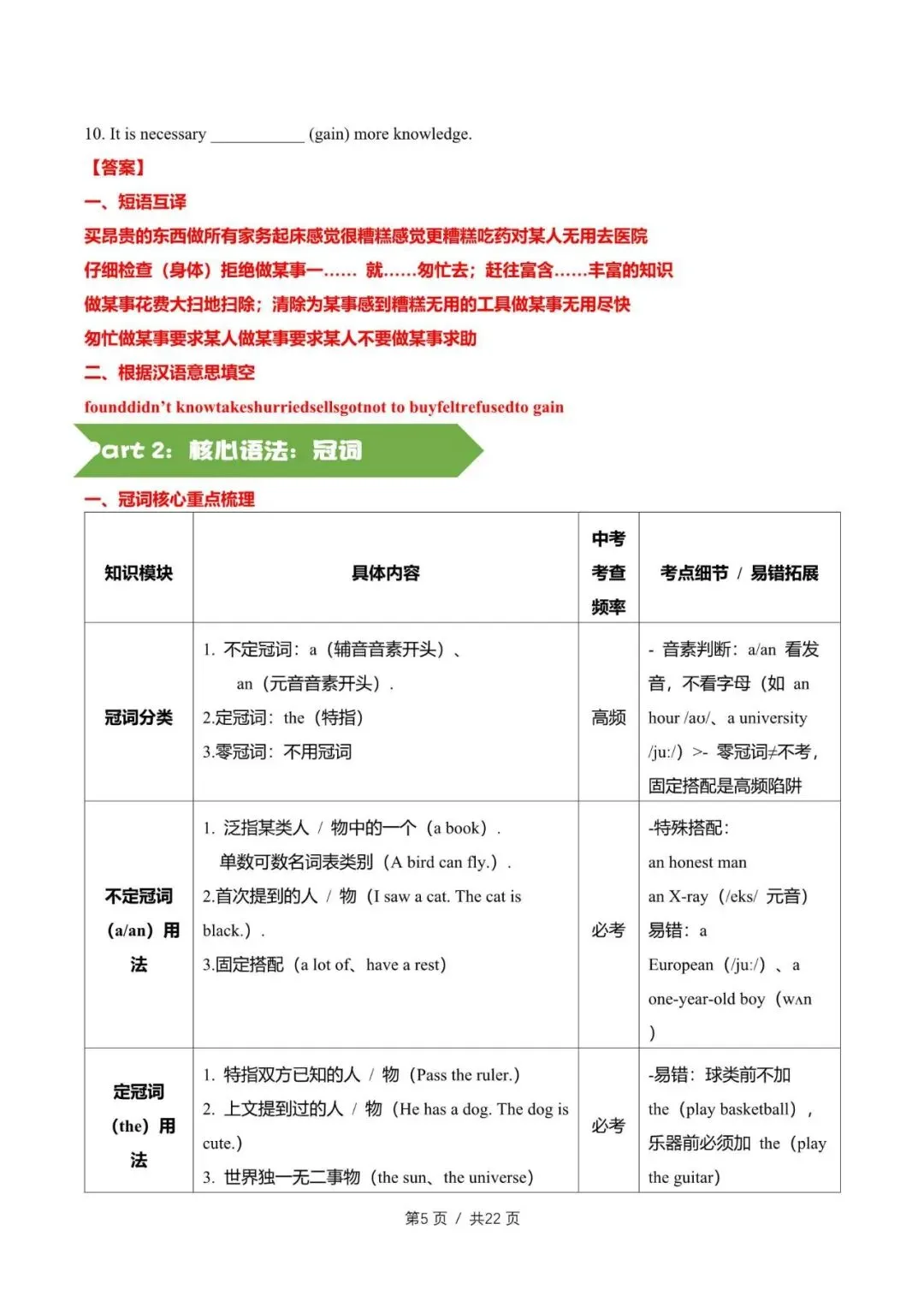初中英语中考一轮教培教师备课讲义 第22张