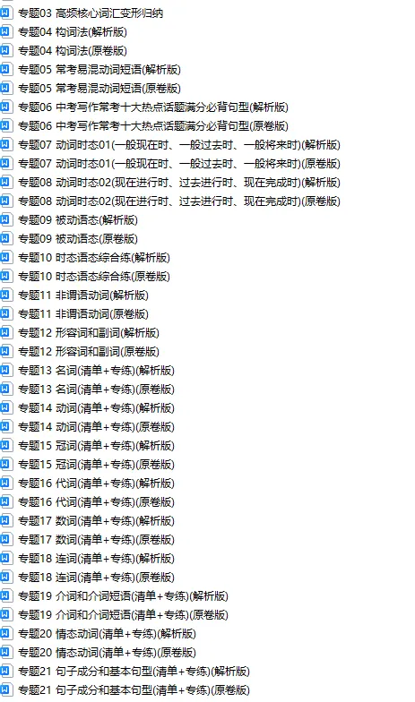 英语 中考总复习专题训练(2025版),可免费下载! 第4张