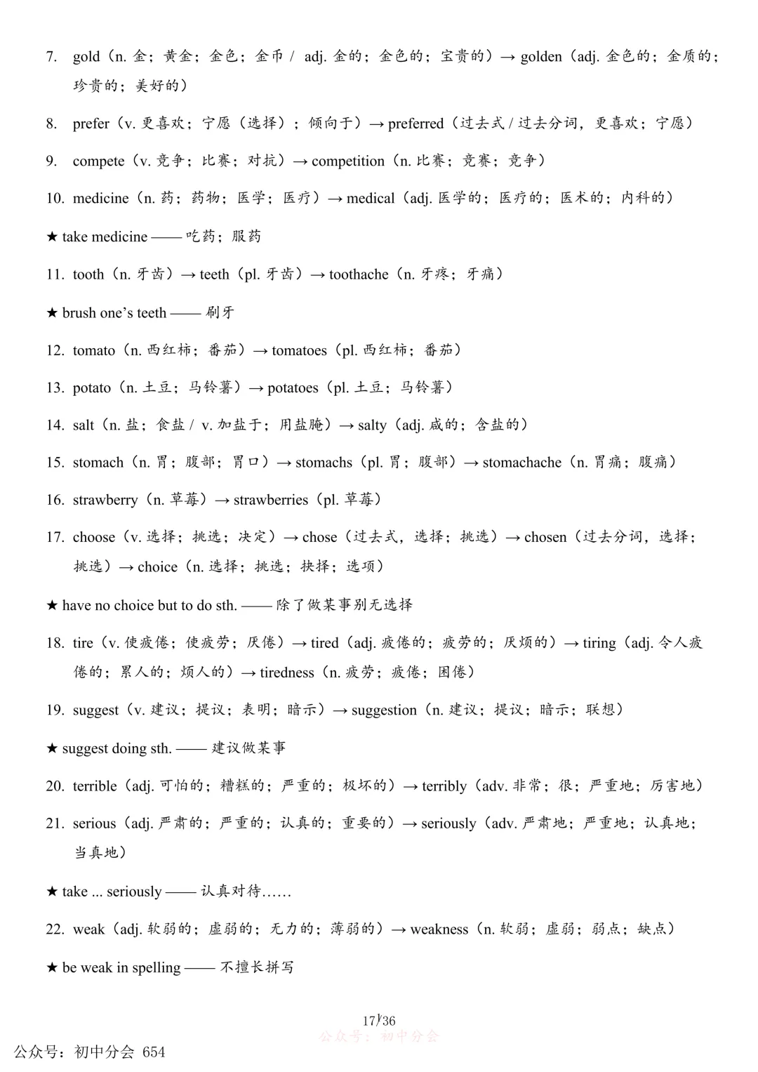 2026年中考英语必备词性转换背诵清单(可打印) 第17张