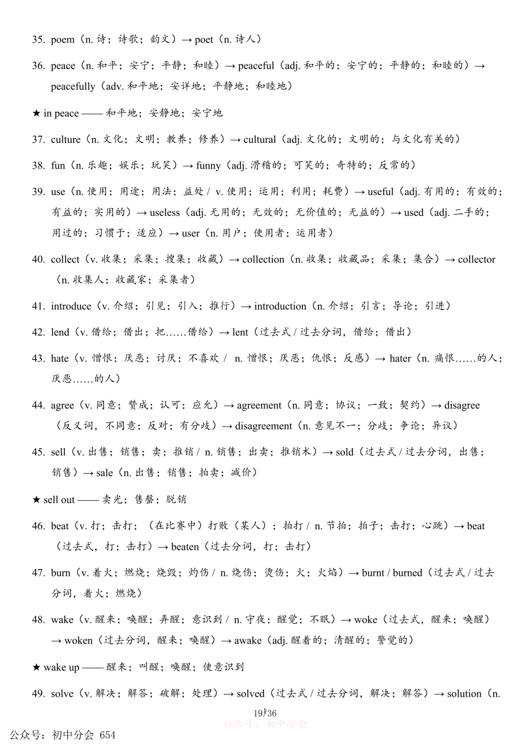 2026年中考英语必备词性转换背诵清单(可打印) 第19张