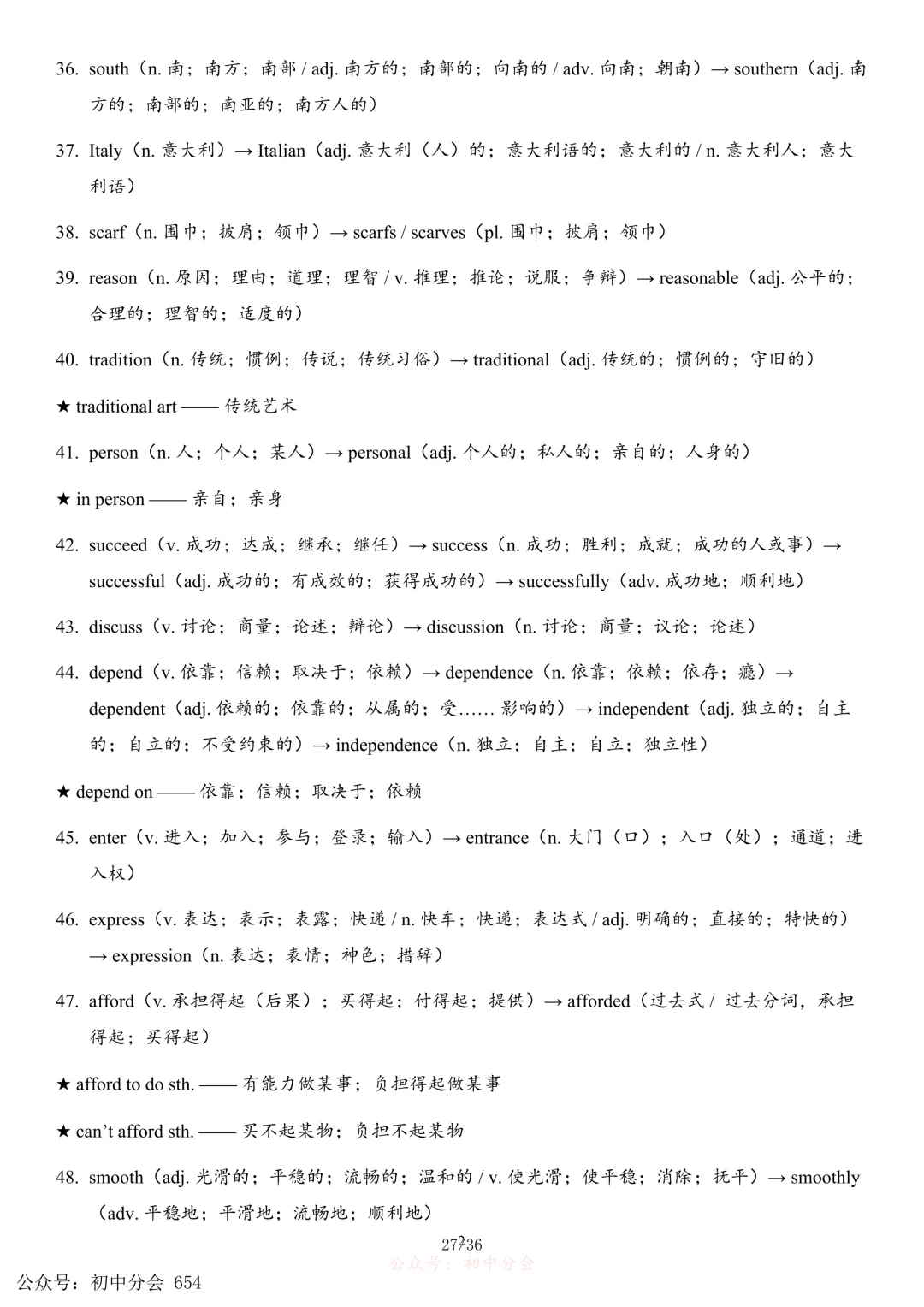 2026年中考英语必备词性转换背诵清单(可打印) 第27张