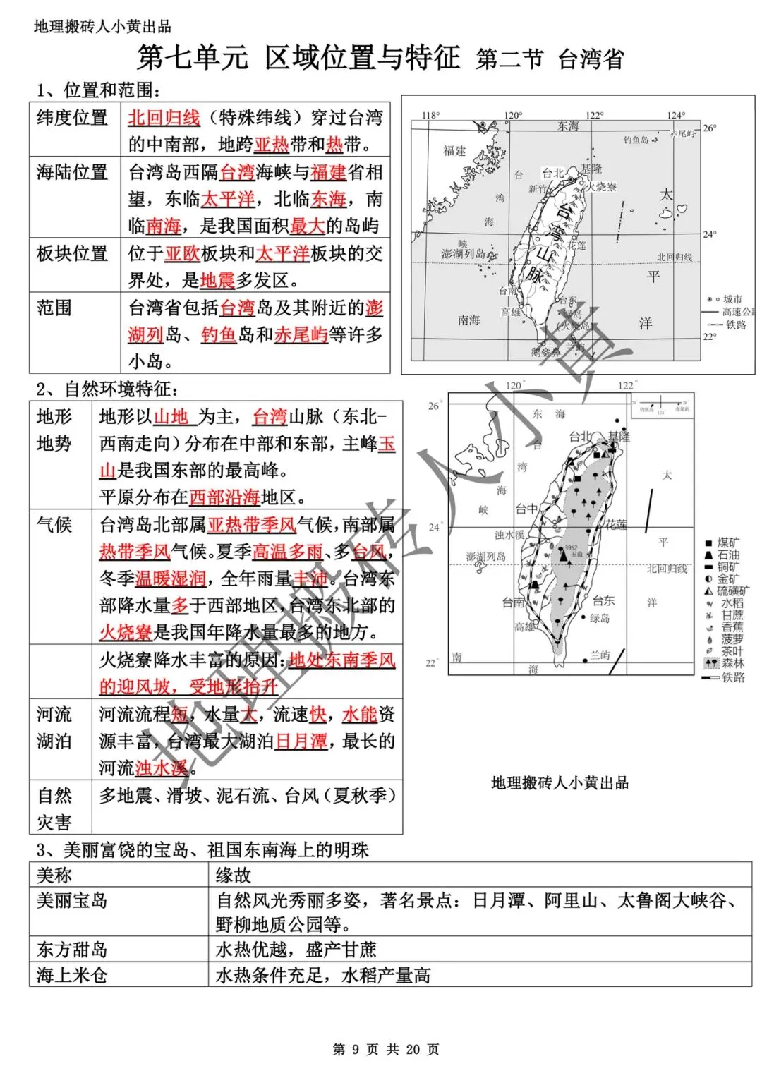 【中考复习】2025-2026学年最新教材八下地理粤教版知识点总结(背诵版和默写版) 第10张
