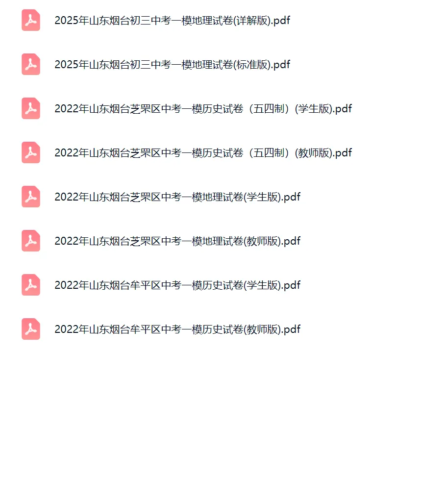 2022-2025学年山东烟台中考一模历史、地理试卷真题及答案解析 第2张