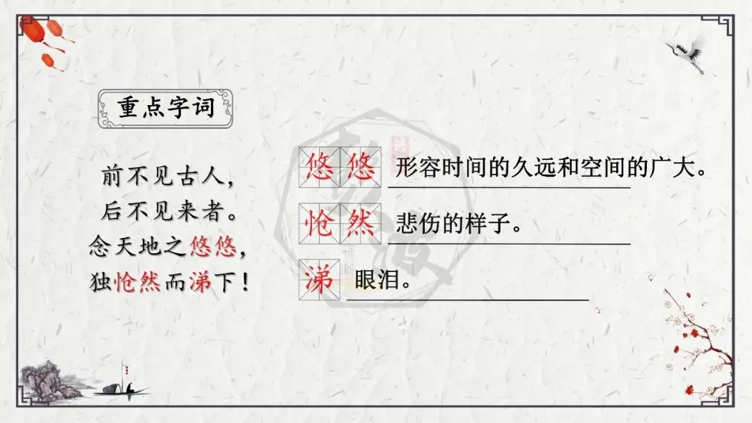 【中考专项复习课件】诗词曲85篇-18《登幽州台歌》 第12张