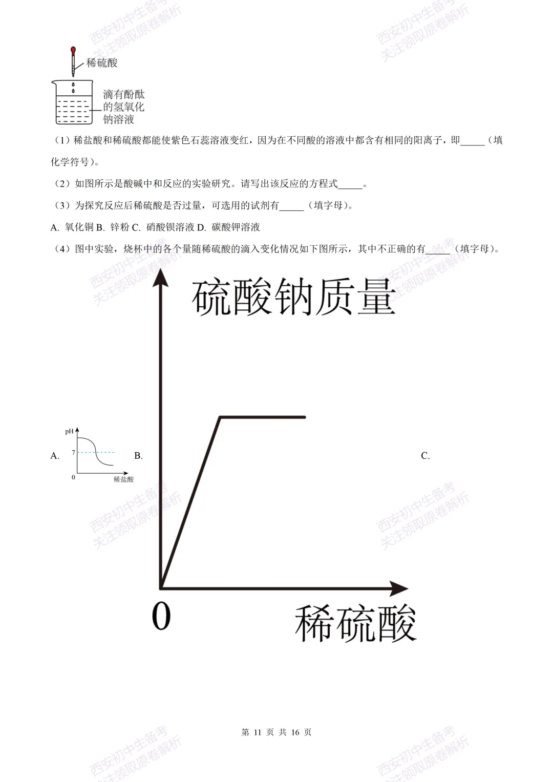 中考复习,五大名校真题!西安模拟:【2025西工大附中】九年级三模考试,化学试题,试卷+完整版答案,免费下载! 第25张 中考复习,五大名校真题!西安模拟:【2025西工大附中】九年级三模考试,化学试题,试卷+完整版答案,免费下载! 第25张