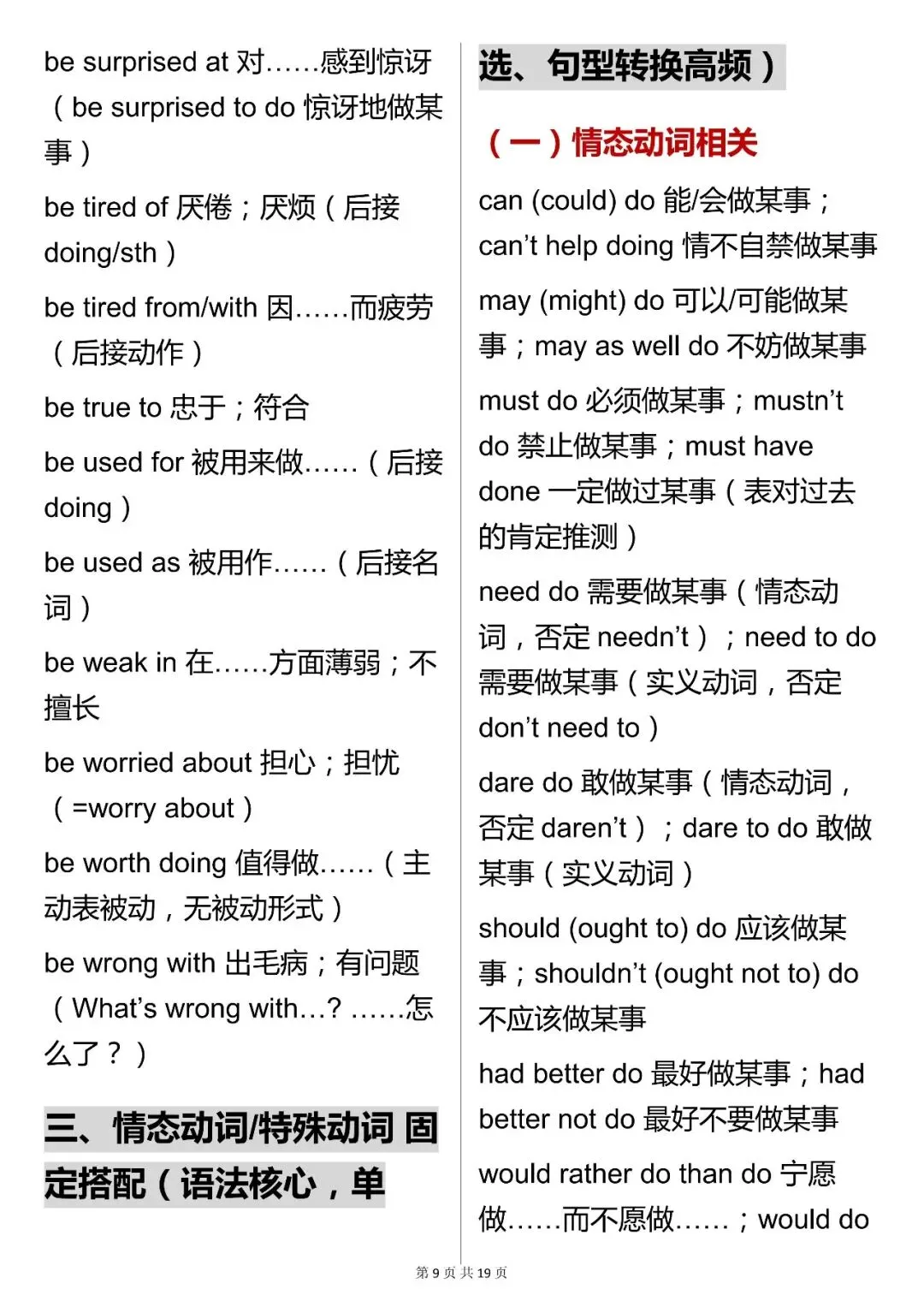 中考【英语必背固定搭配大全】,可打印 快收藏 第9张