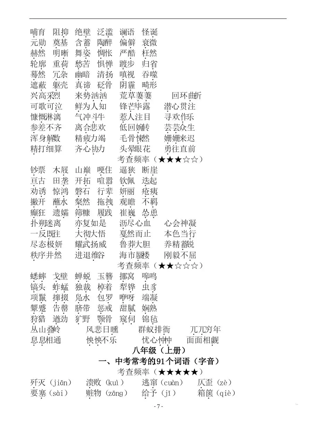 【字音字形】中考必备:七八九年级语文易错字词汇总(六册全) 第8张