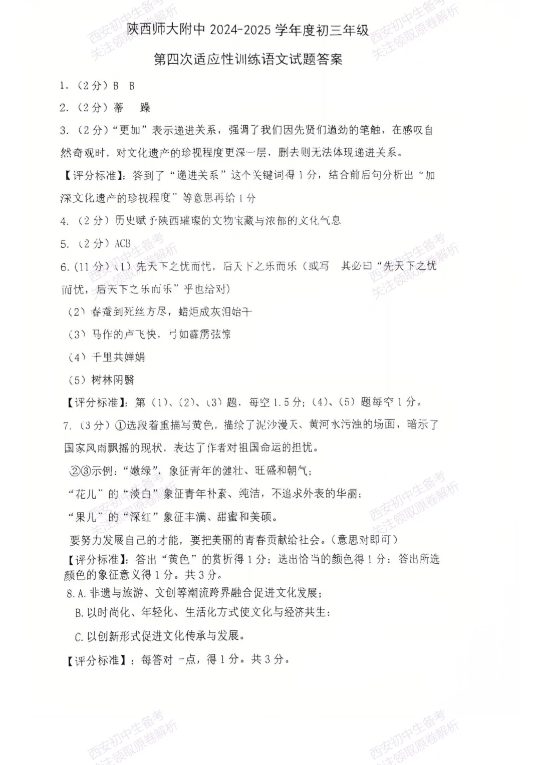 中考复习,五大名校真题!西安模拟:【2025陕师大附中】九年级四模考试,语文试题,试卷+完整版答案,免费下载! 第16张 中考复习,五大名校真题!西安模拟:【2025陕师大附中】九年级四模考试,语文试题,试卷+完整版答案,免费下载! 第16张