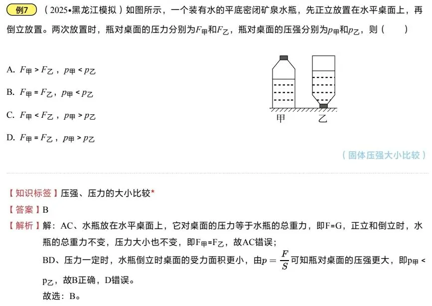 中考物理一轮复习之力学压强 第35张