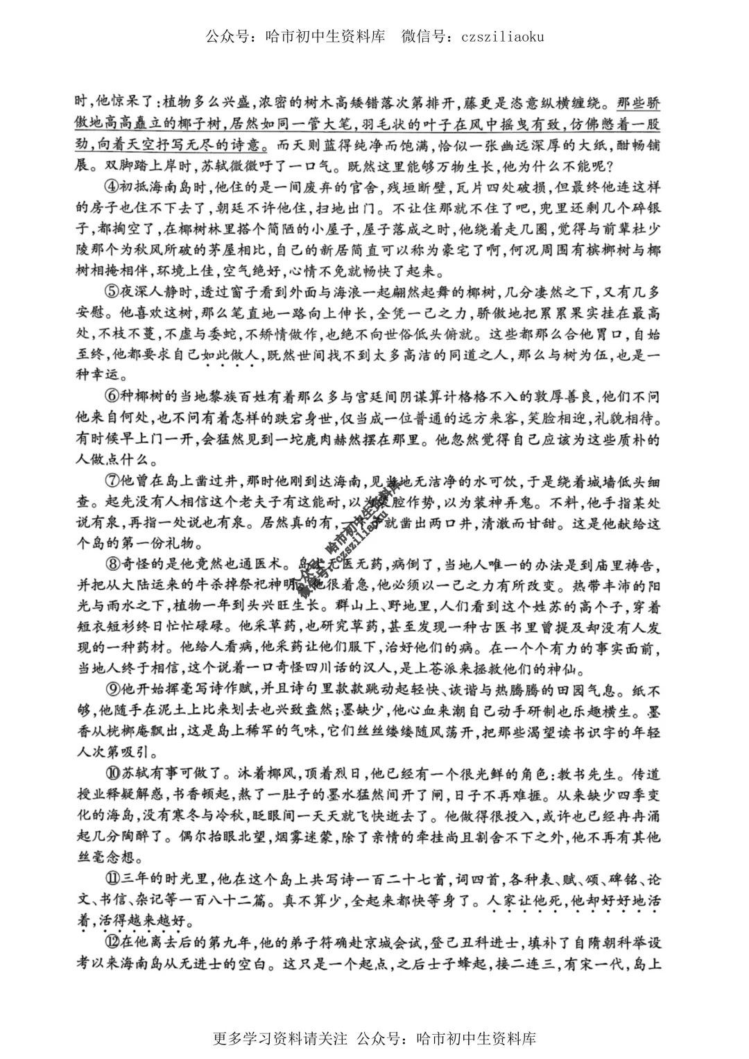 2025中考·南岗区5套·语文模拟练习卷+答案 第13张