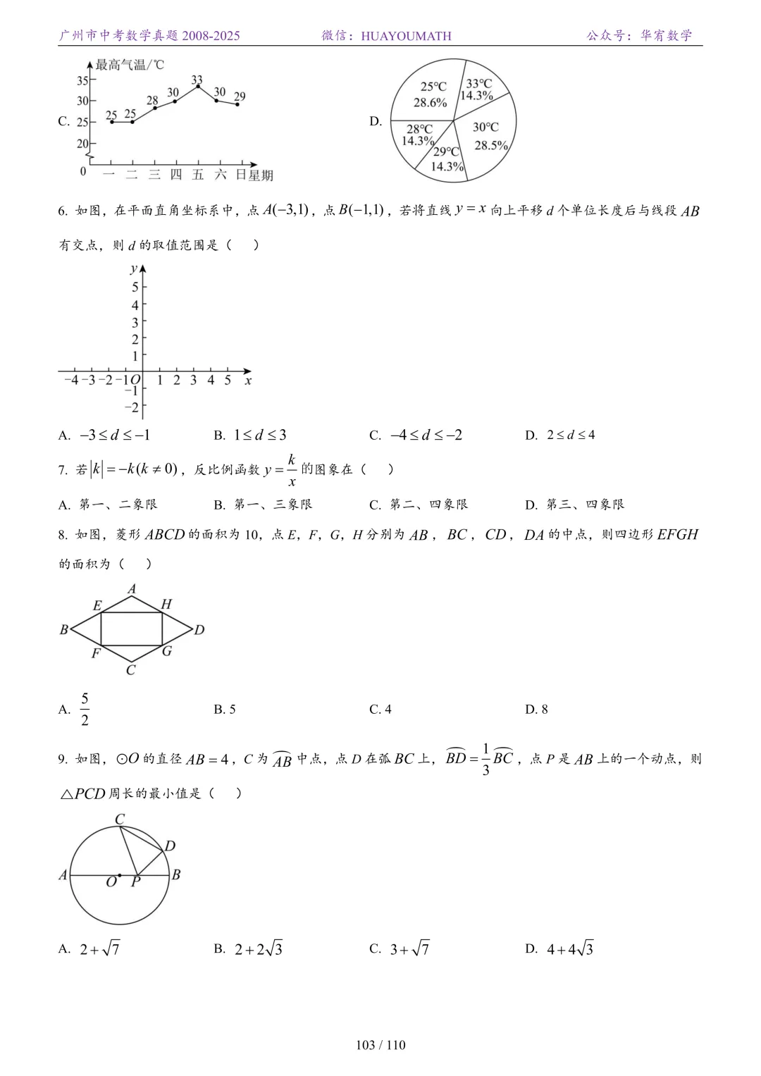 2026届广州中考数学真题2008-2025 第110张