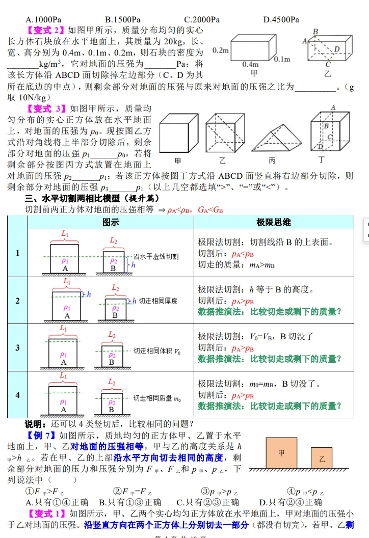 固体压强新疆中考压轴题诠释 第5张