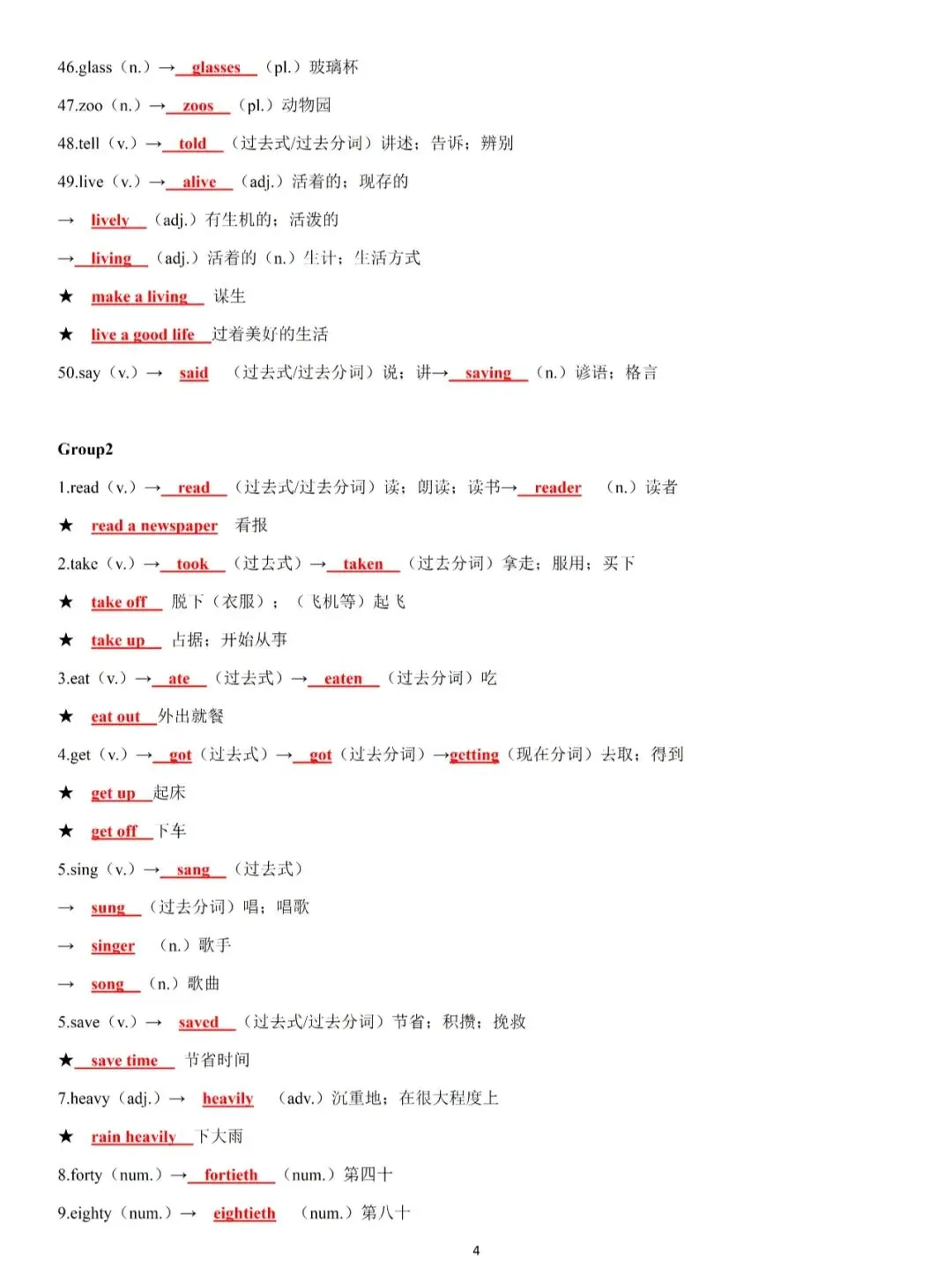 中考英语必考高频词性转换背诵版+检测版(可下载) 第5张