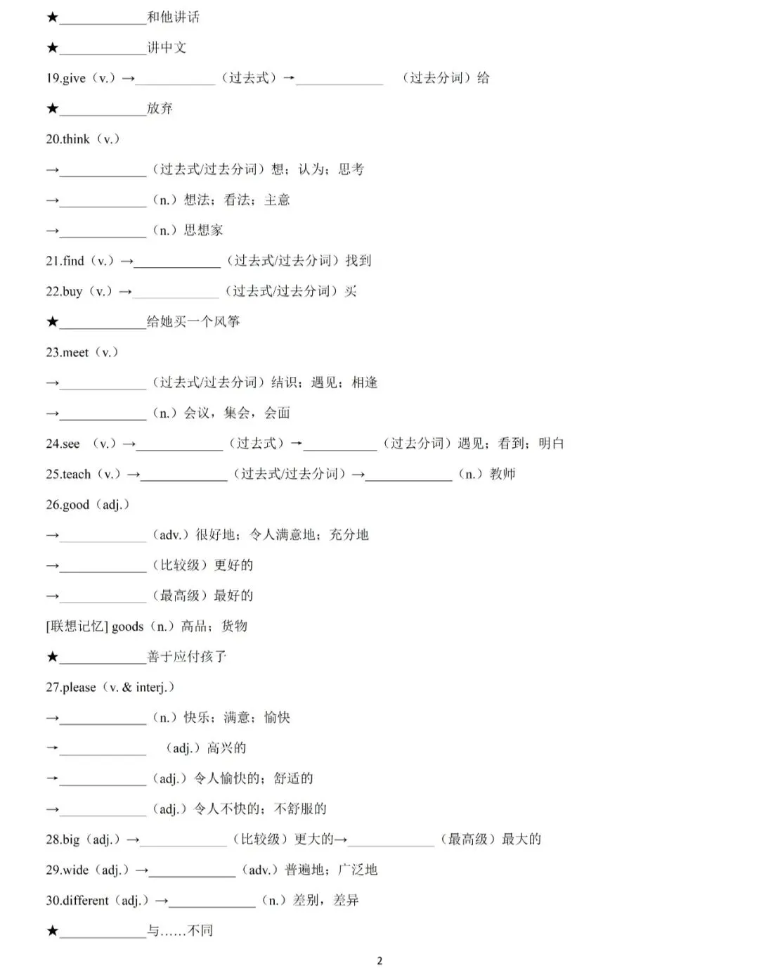 中考英语必考高频词性转换背诵版+检测版(可下载) 第7张