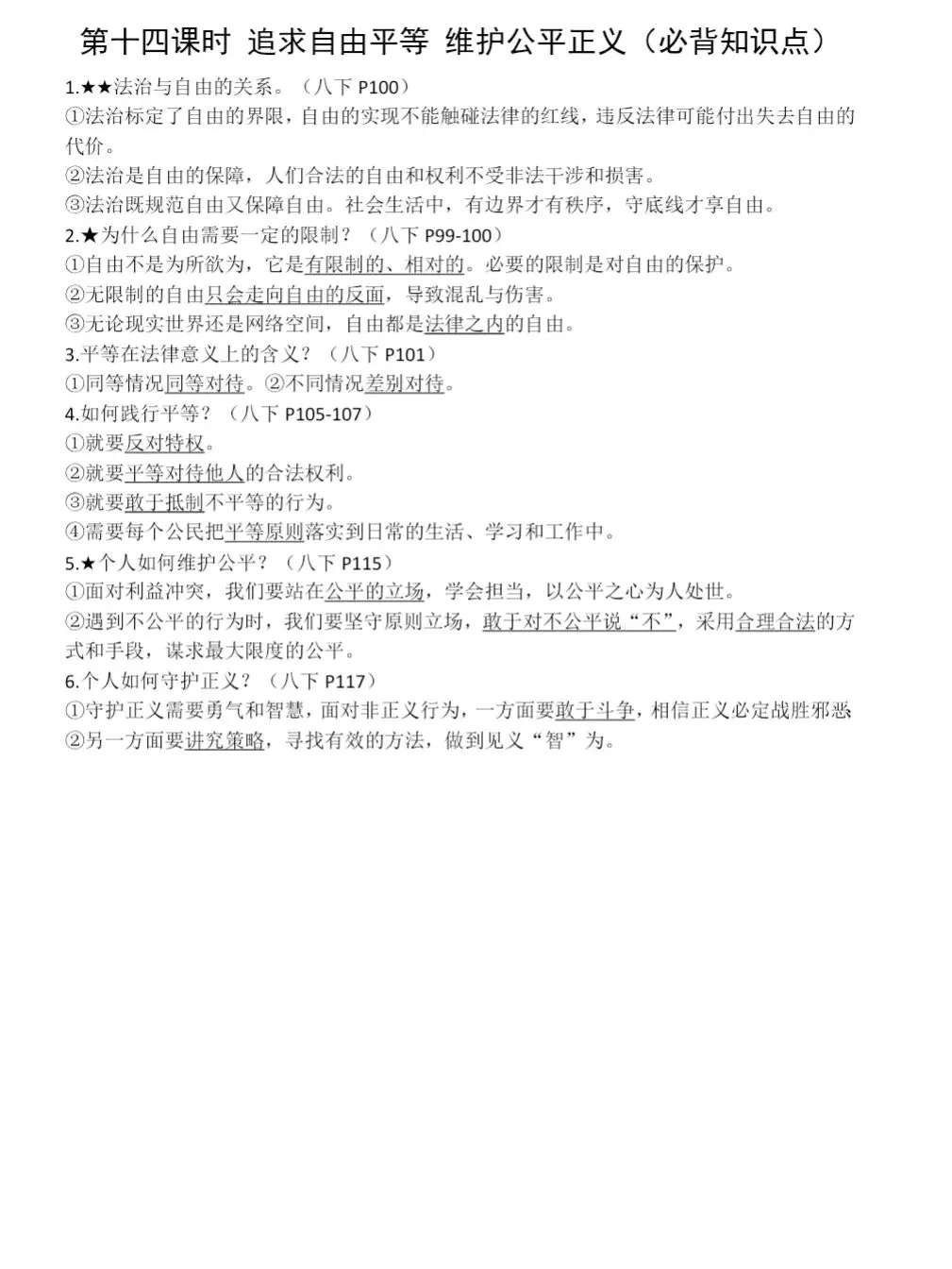 2026年中考一轮复习 14.追求自由平等 维护公平正义[八下第四单元](课件+教学设计+导学案+必背知识) 第19张