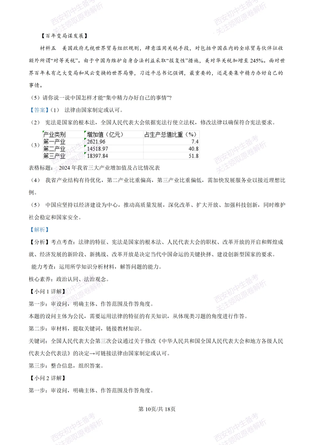 中考复习,五大名校真题!西安模拟:【2025高新一中】九年级五模考试,道德与法治试题,试卷+完整版答案,免费下载! 第25张