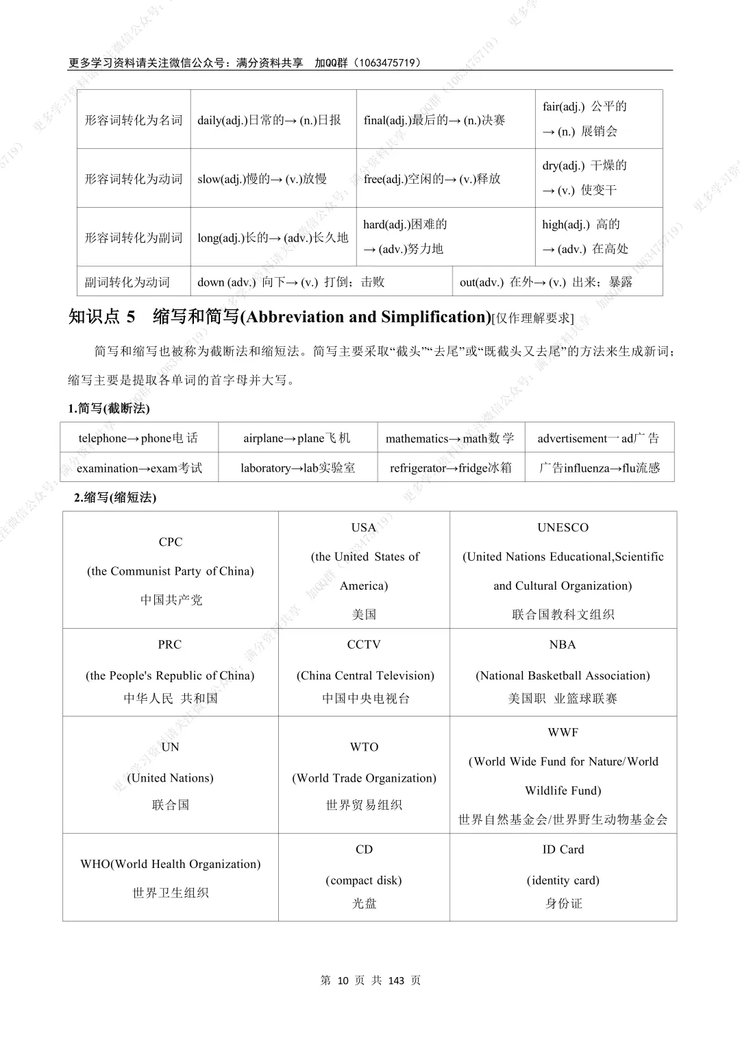 【初中英语】2026中考英语知识梳理,电子版可打印 第10张