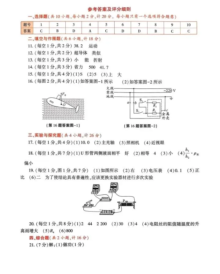2026年陕西省中考物理试题及参考答案(三) 第10张