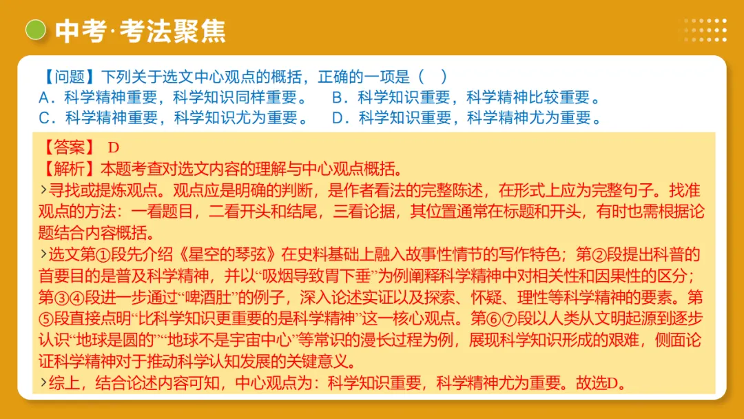 2026年中考语文复习议论文阅读第01讲《 论点提炼与理解辨析》讲练测 第26张