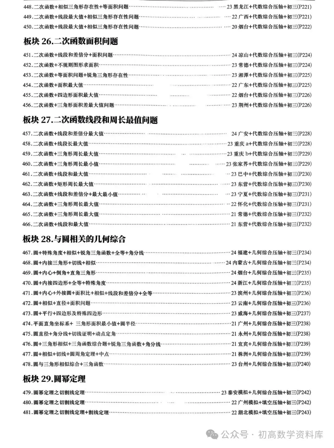 2026中考拔高30讲——精选压轴500题汇总 第12张