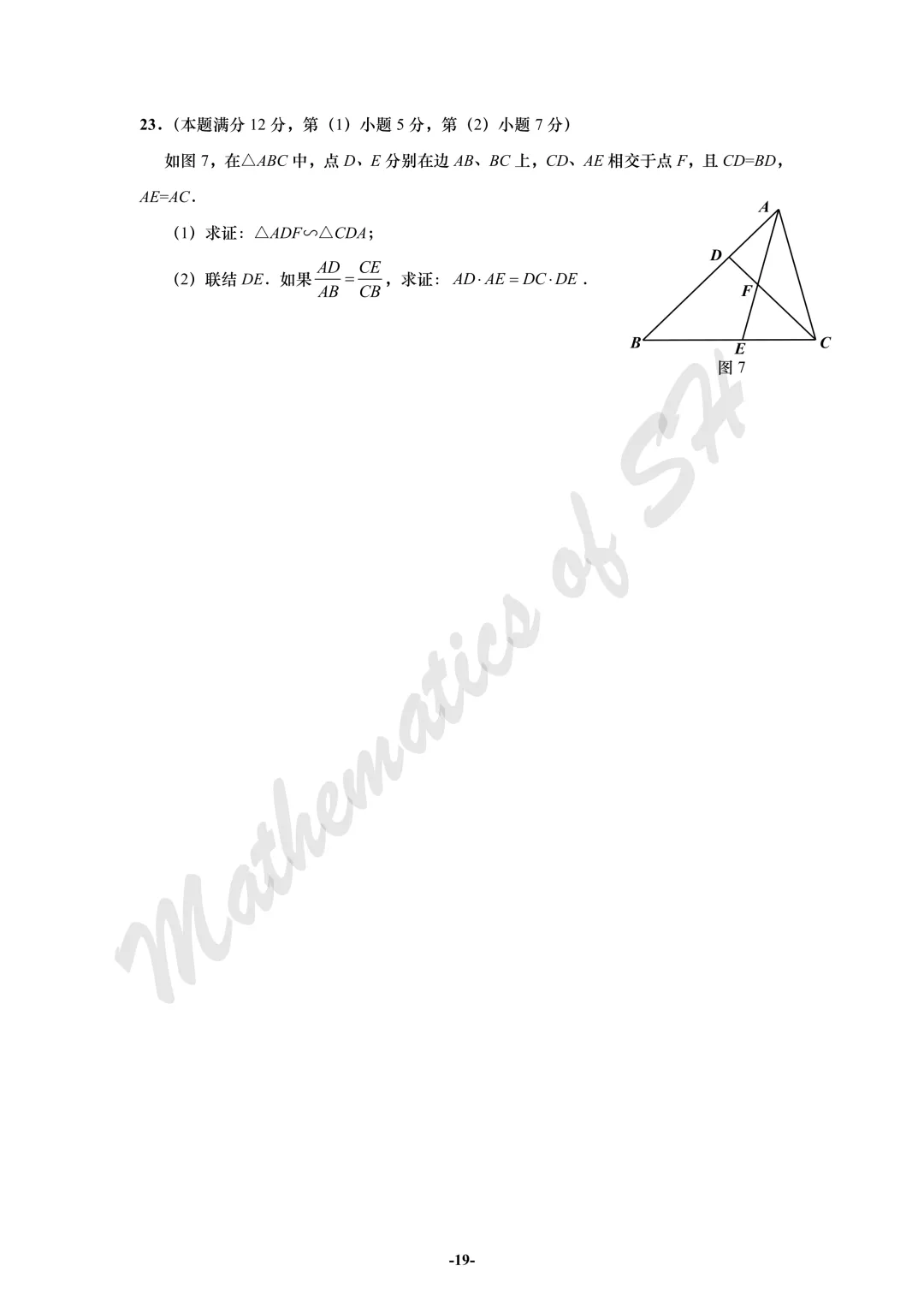 【2026上海中考】2026届初三数学16区一模汇总(试卷版) 第19张
