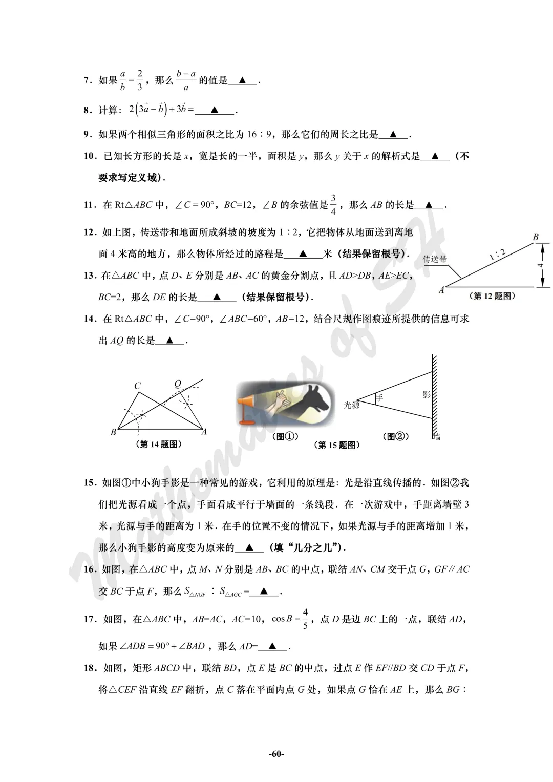 【2026上海中考】2026届初三数学16区一模汇总(试卷版) 第60张