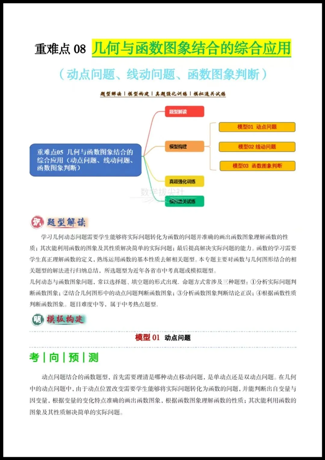 【2026年中考数学】重难点《几何与函数图像结合的综合应用》(动点问题+线动问题+函数图像判断),有解析,电子版可下载打印! 第1张 【2026年中考数学】重难点《几何与函数图像结合的综合应用》(动点问题+线动问题+函数图像判断),有解析,电子版可下载打印! 第1张