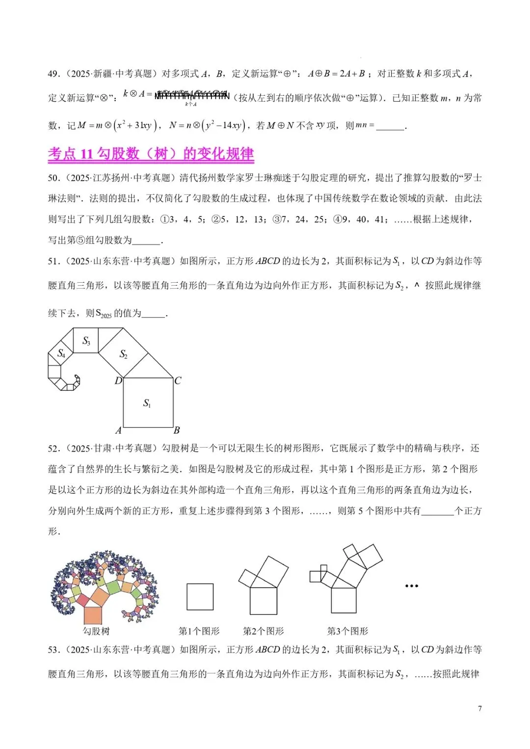 中考数学专题02整式及因式分解 第7张