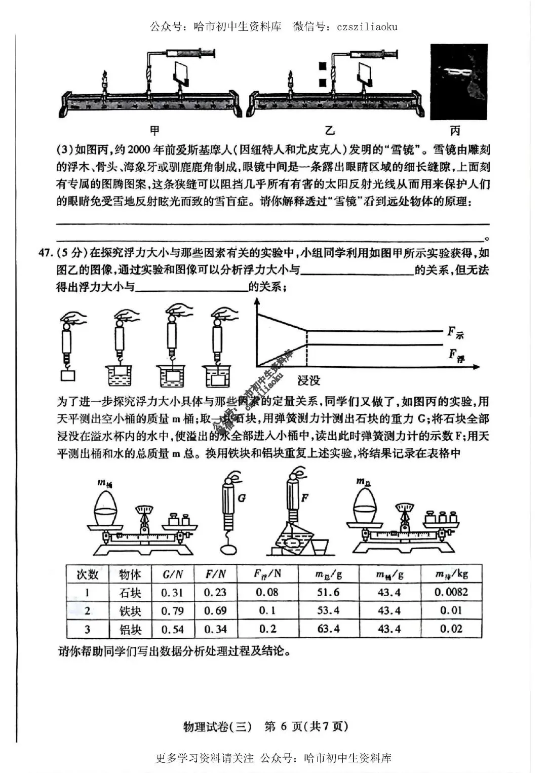 2025中考·南岗区5套·物理模拟练习卷+答案 第18张