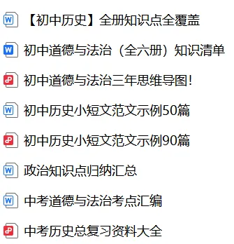 上海中考历史&道德与法治全册知识点 第1张