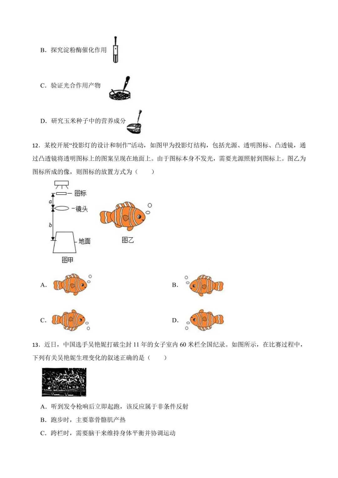 杭州市西湖区九年级中考一模科学试卷 第14张