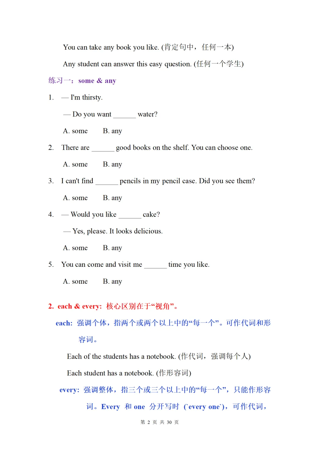 2026中考英语语法复习:不定代词(重难点、易错点+中考真题+强化训练) 第2张