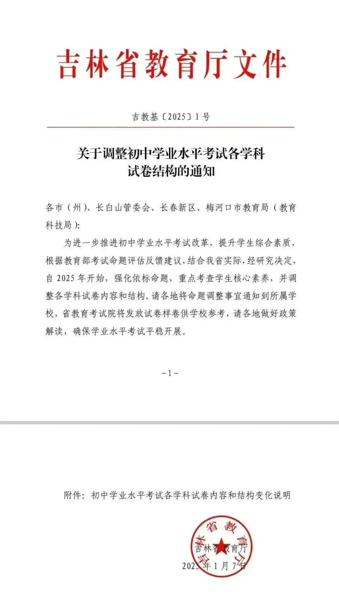 吉林省中考试卷结构调整!长春中考将如何变化? 第4张 吉林省中考试卷结构调整!长春中考将如何变化? 第4张