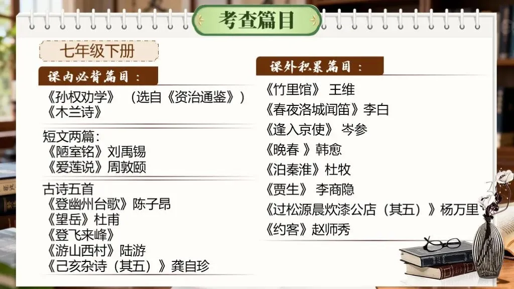 「中考复习」一轮复习《专题九:古诗文默写》课件 第7张