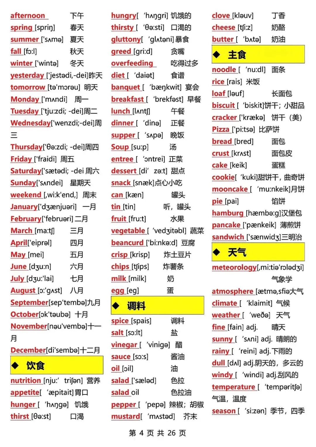 【七年级初中资料】15天背完中考英语必背3500词汇,英译汉,高清电子版可打印 第8张