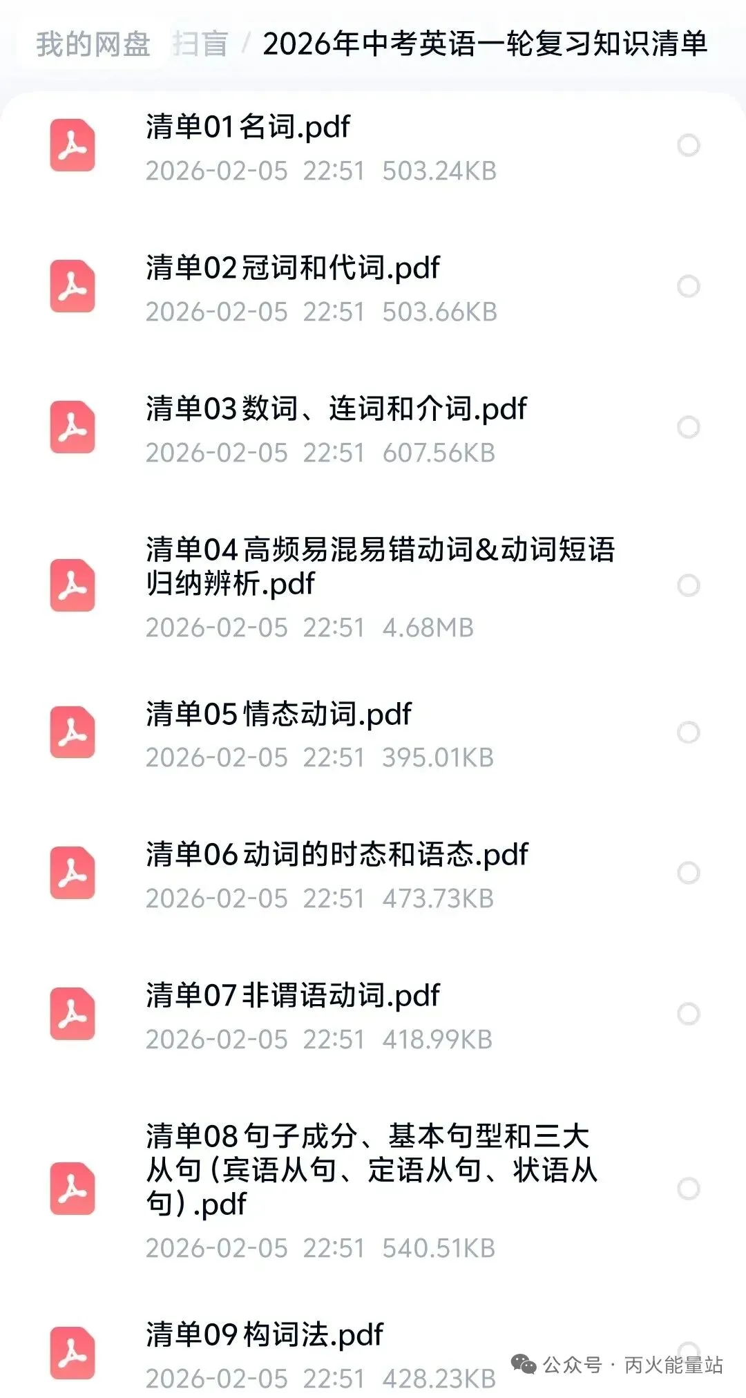 2026年中考英语一轮复习知识清单 第5张