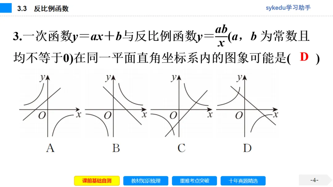 3.3 反比例函数-初中数学中考-最新中考复习-sykedu学习助手-第一部分 安徽考点探究 第4张 3.3 反比例函数-初中数学中考-最新中考复习-sykedu学习助手-第一部分 安徽考点探究 第4张