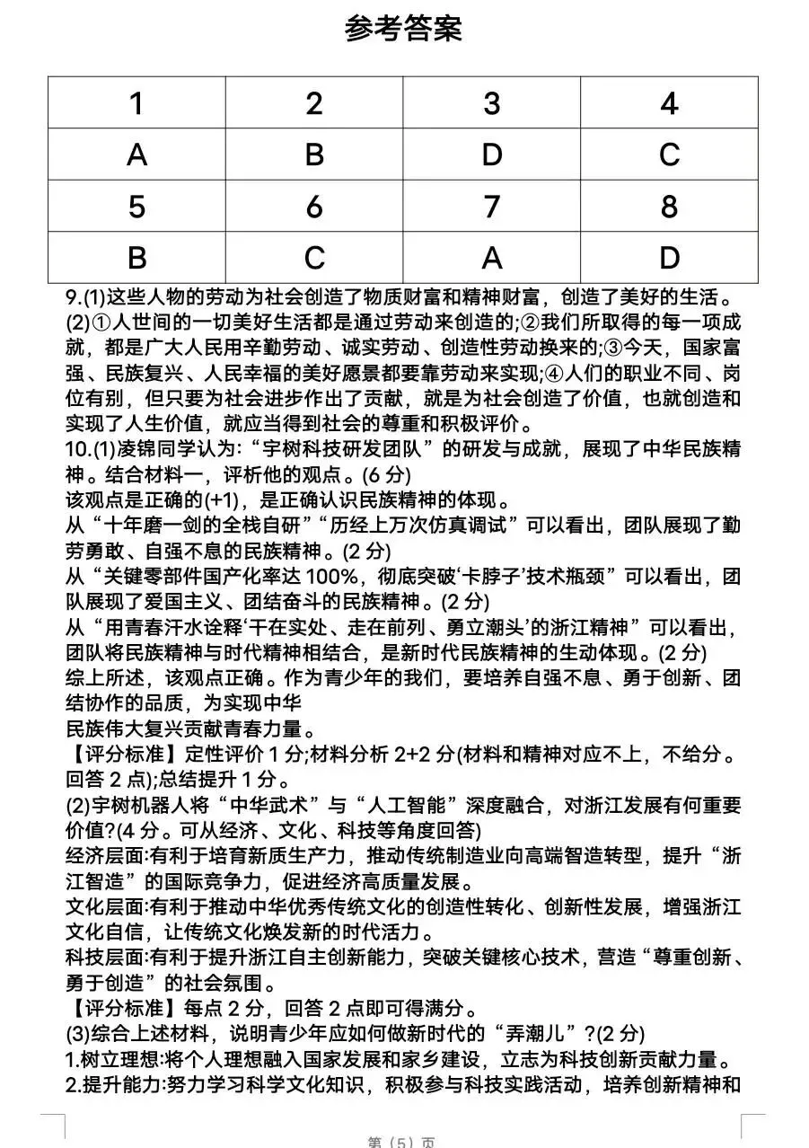 2026春晚中考道法押题 第5张