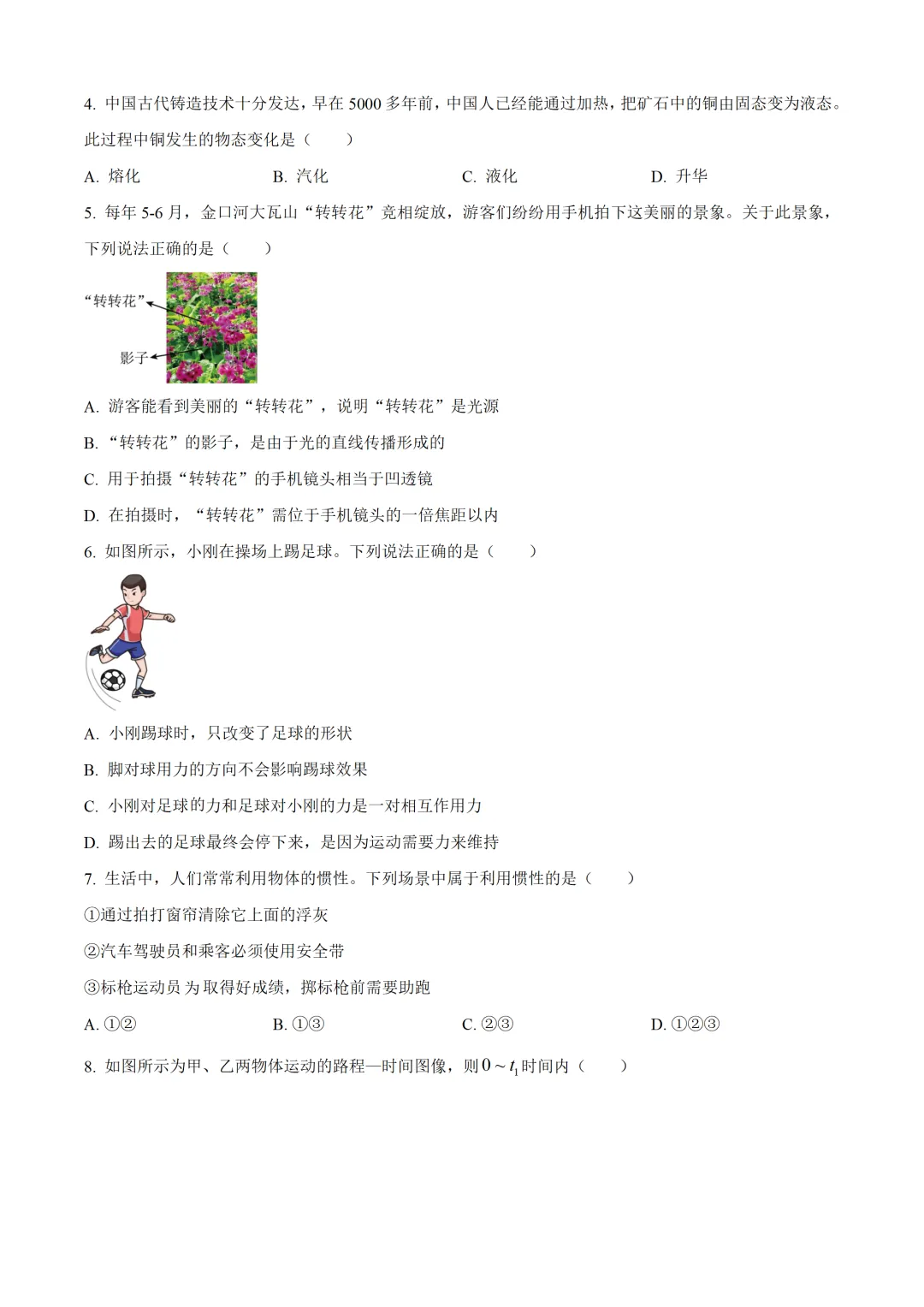 四川省乐山市2025年中考物理试卷(免费领) 第2张