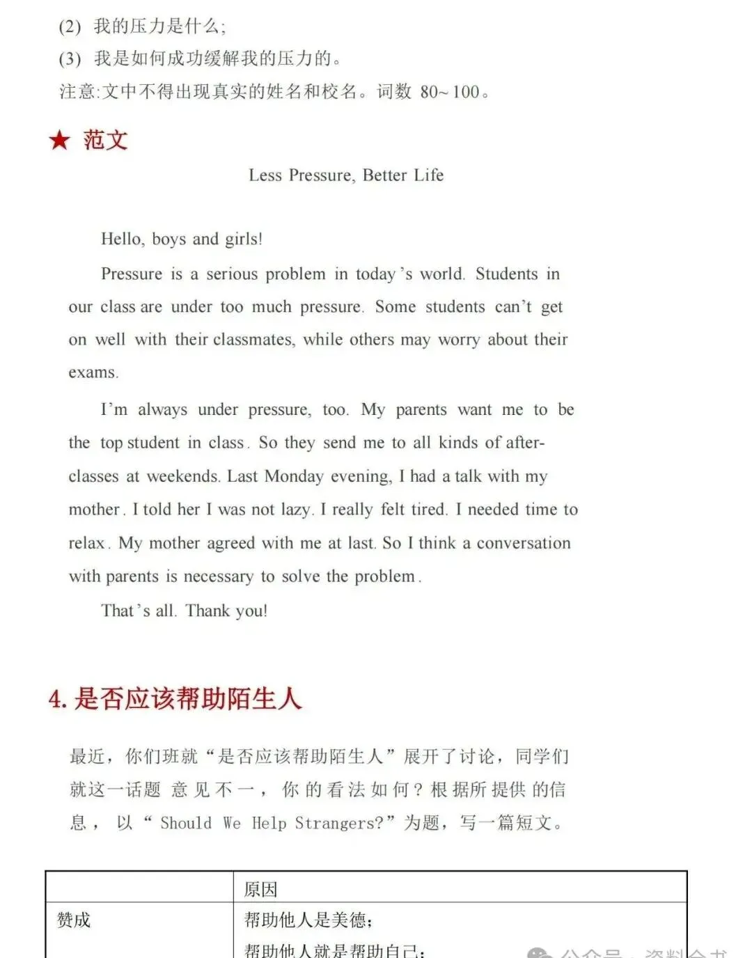 2026中考英语作文模板和范文,12个必背话题(可打印) 第4张