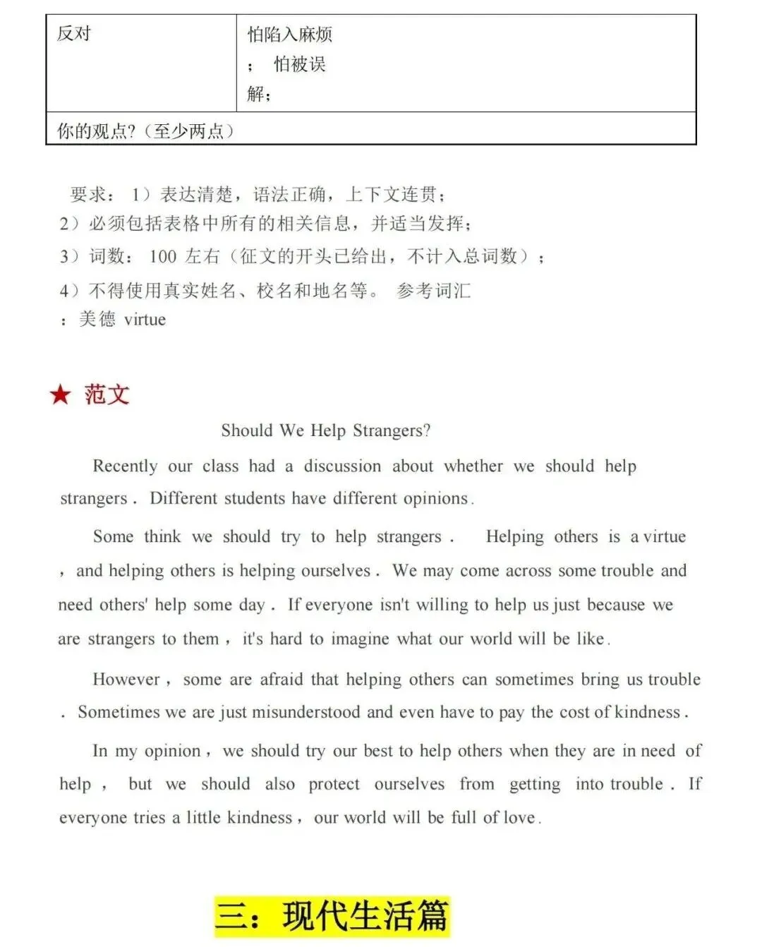 2026中考英语作文模板和范文,12个必背话题(可打印) 第5张