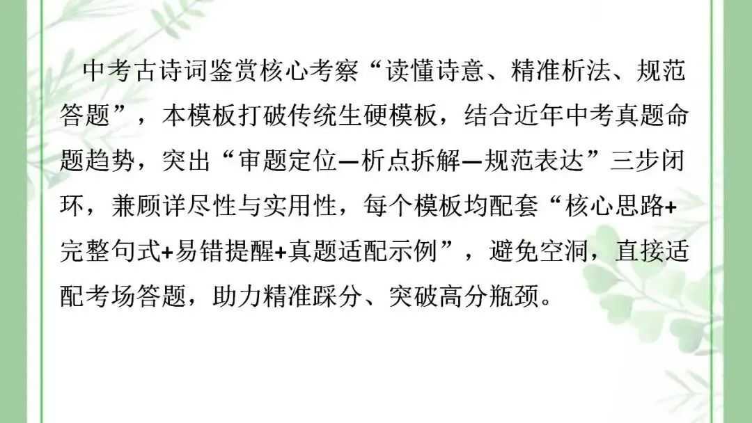 2026年中考语文一轮复习:古诗词鉴赏+情感+手法+炼字+答题模板 第2张