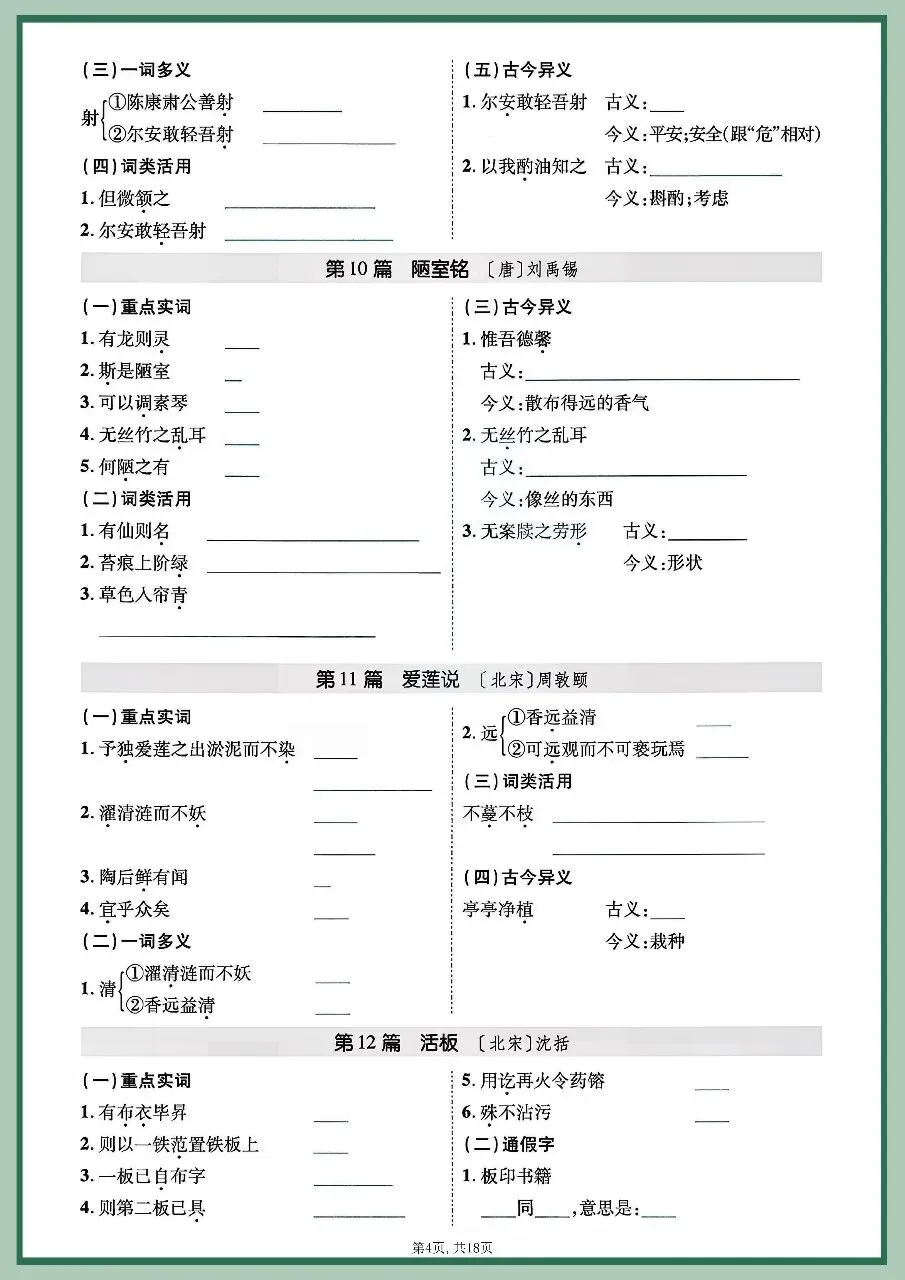 2026年中考语文课内文言文逐篇梳理 第5张