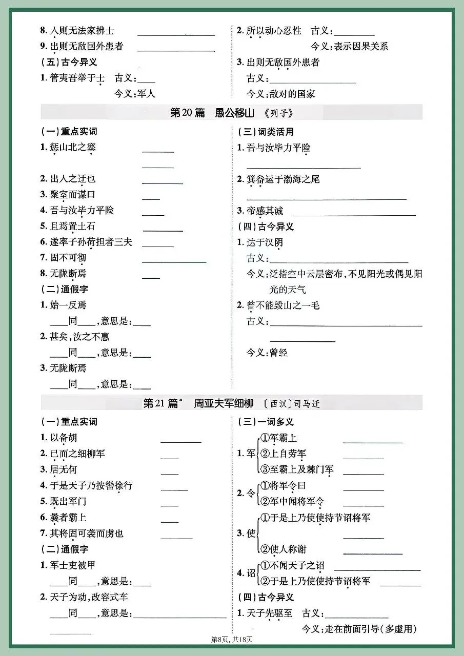 2026年中考语文课内文言文逐篇梳理 第9张