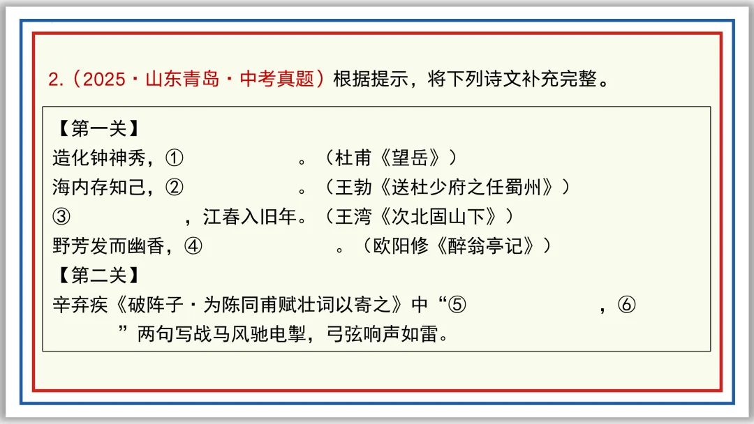中考一轮09:名句名篇默写突破与演练(下)PPT 第5张