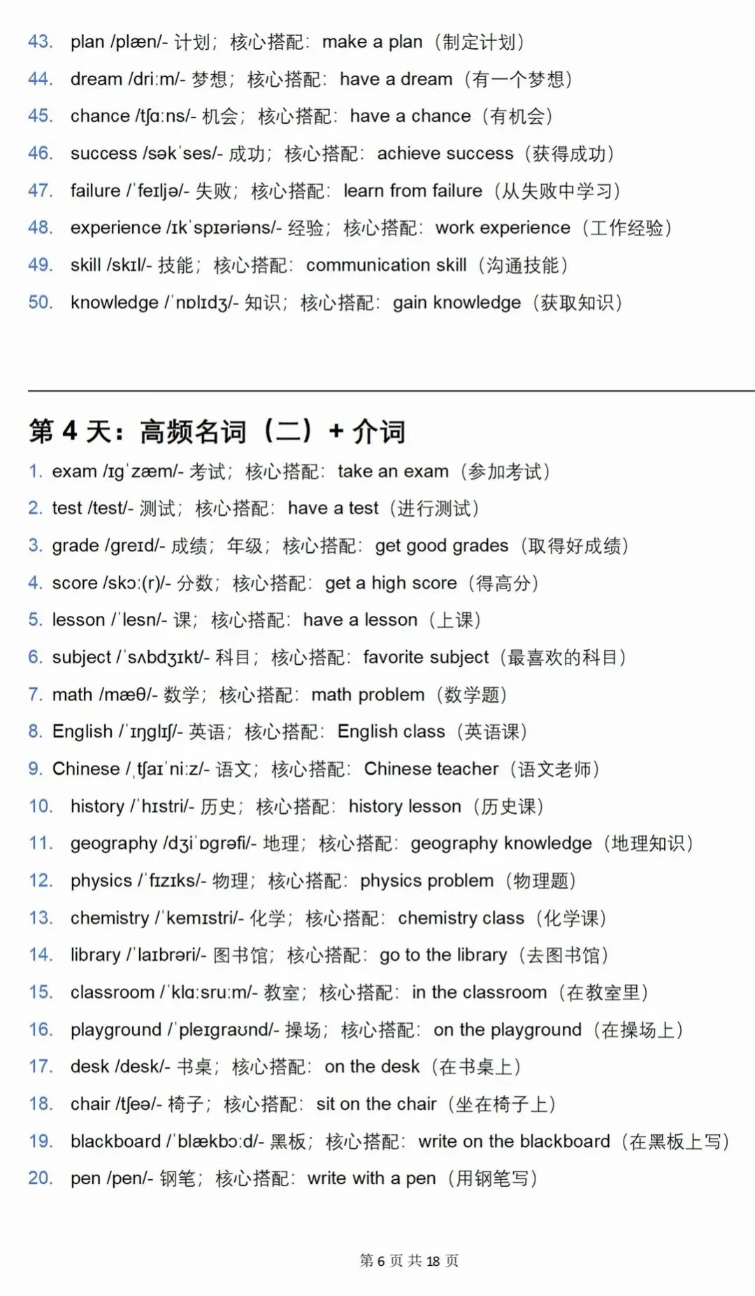 2026中考英语高频词汇+核心搭配 第6张