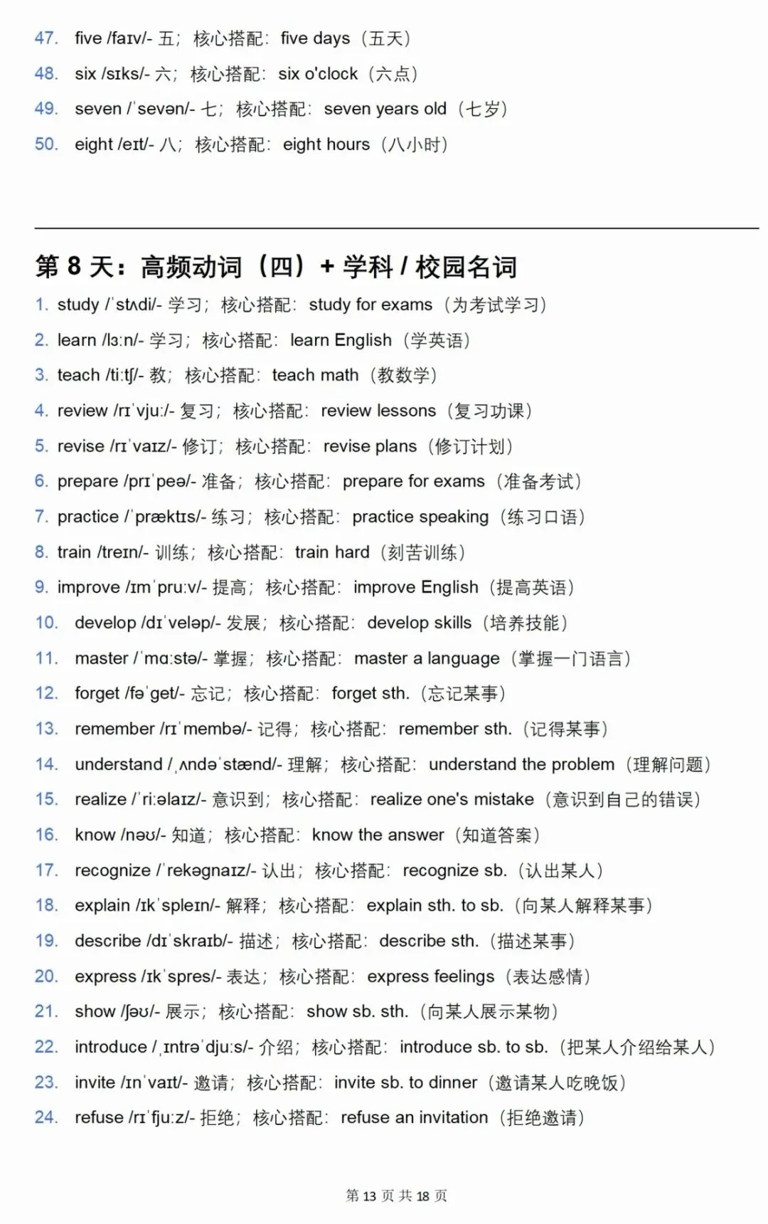2026中考英语高频词汇+核心搭配 第13张