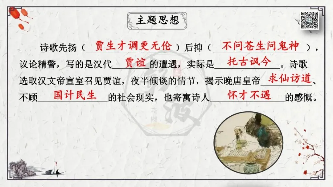 【中考专项复习课件】诗词曲85篇-25《贾生》 第14张